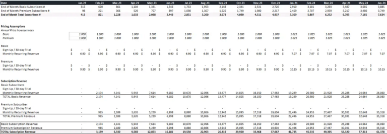 Subscription Model Forecast (Excel Tutorial + Template)