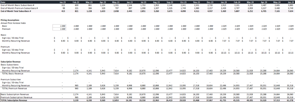Subscription Model Template - Forecast Churn, Revenue & CLV
