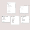 A project planning data model showing activities, resources, calendar, and cost tables