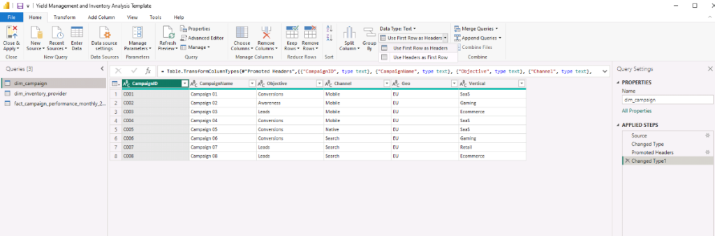 Power Query Rounds The Header Yield Management Inventory (Power BI Tutorial + Dashboard)
